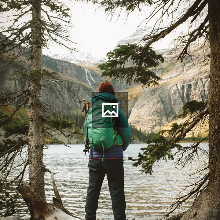 Person Hiking in Winter