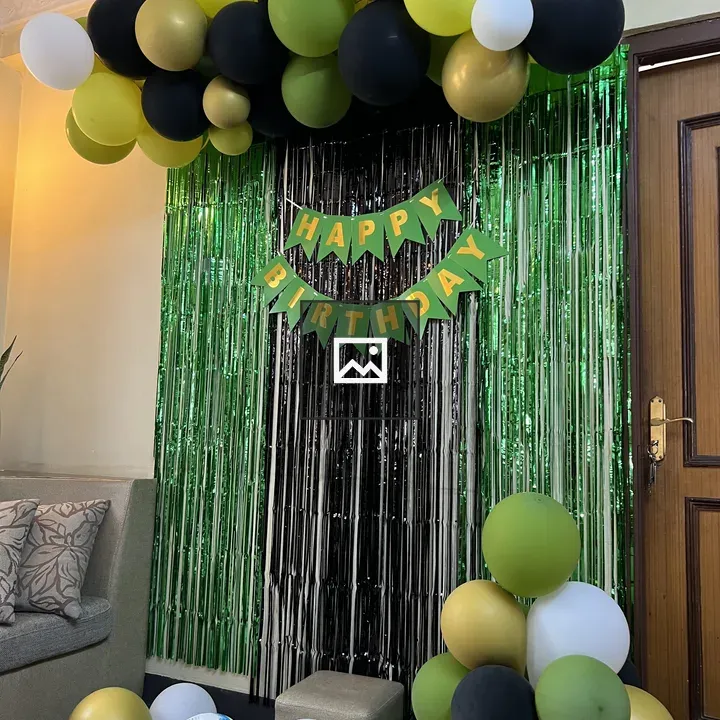 Birthday Party Balloons and Banner