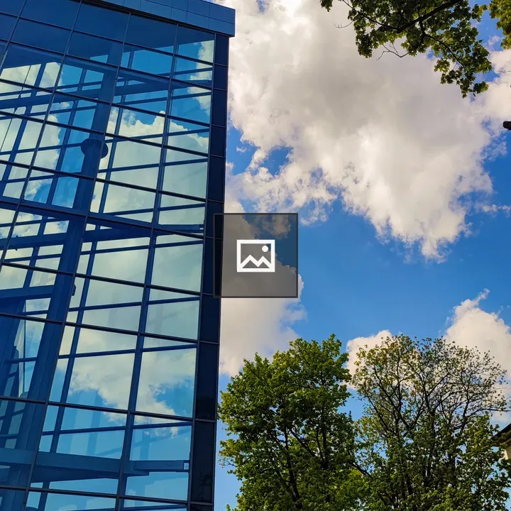 Modern glass and steel building in Gliwice