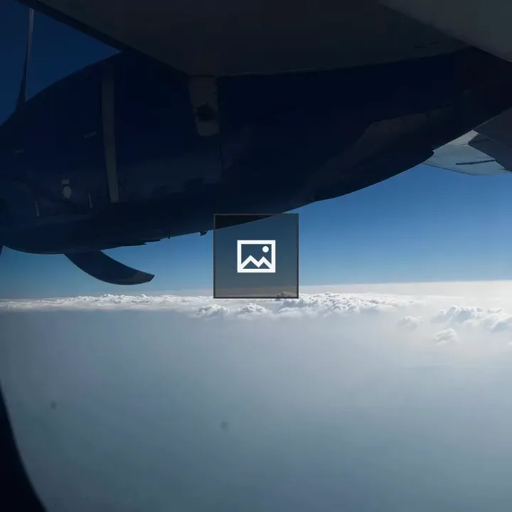 Airplane Wing and Sky View