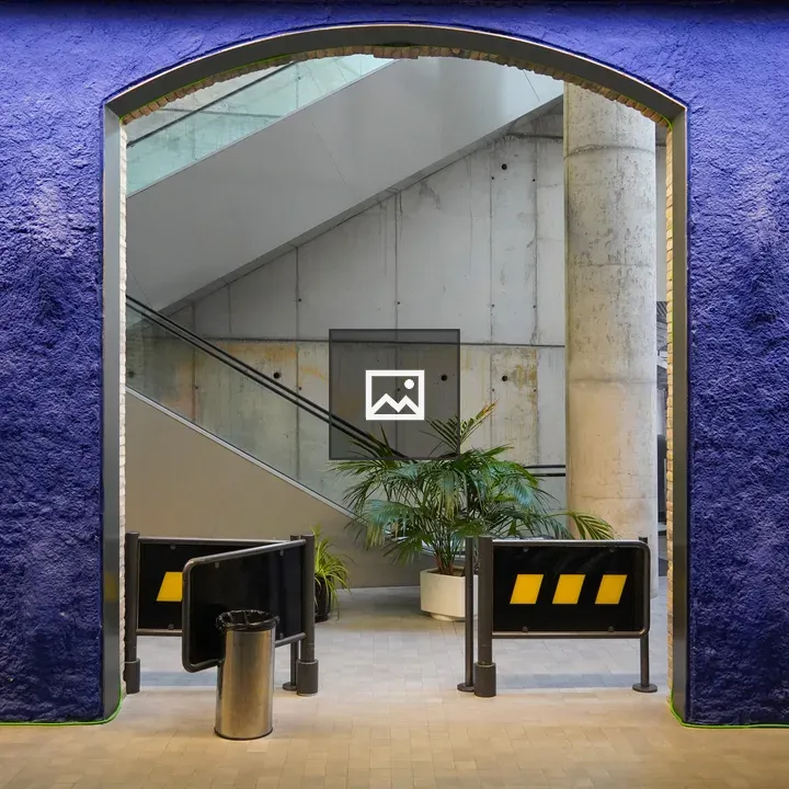 Blue Wall with Arched Opening