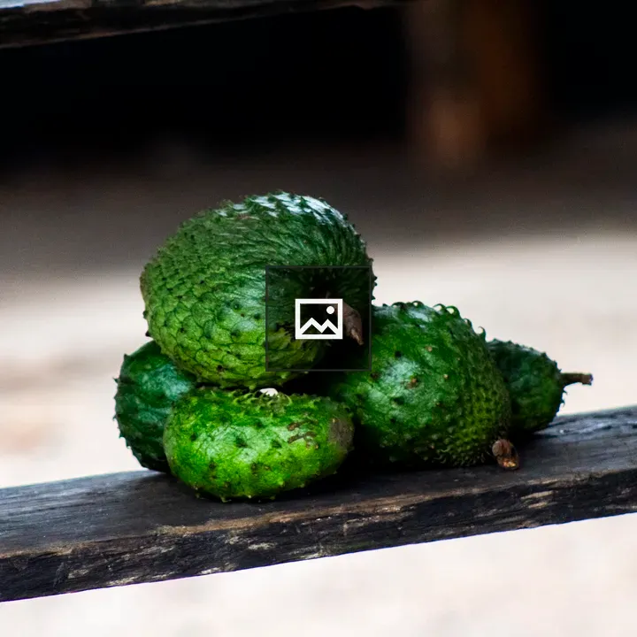 Spiky soursop fruits on shelf