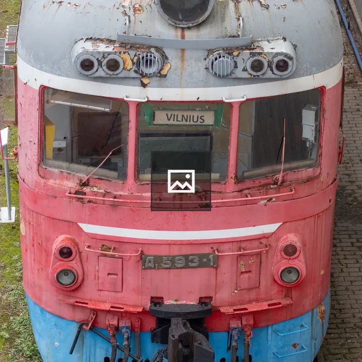 Old train in Vilnius Railway Museum