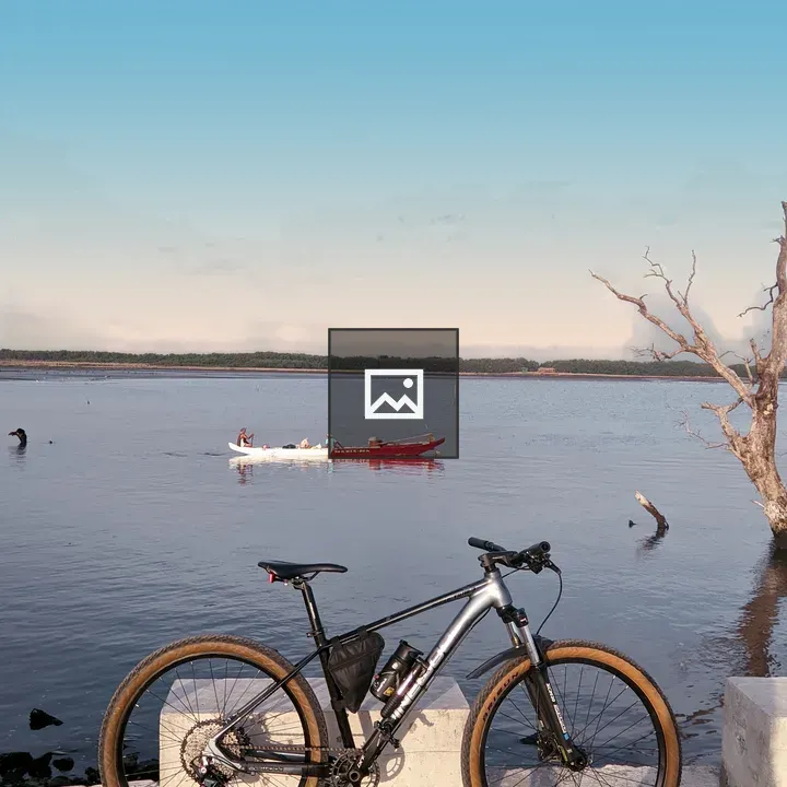 Mountain bike near the shore