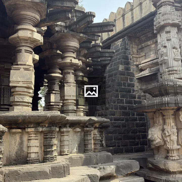 Ancient stone structure with carved columns
