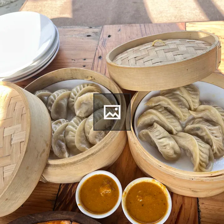 Dumplings on Bamboo Steamers