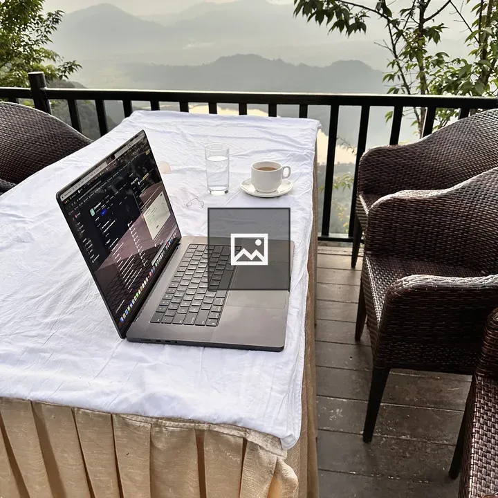 Laptop and Coffee by Mountain View