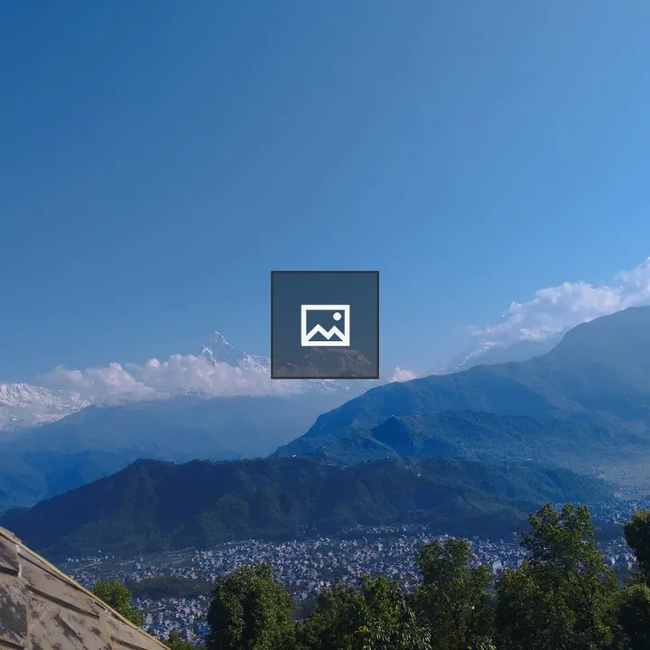 Mountain valley with clouds