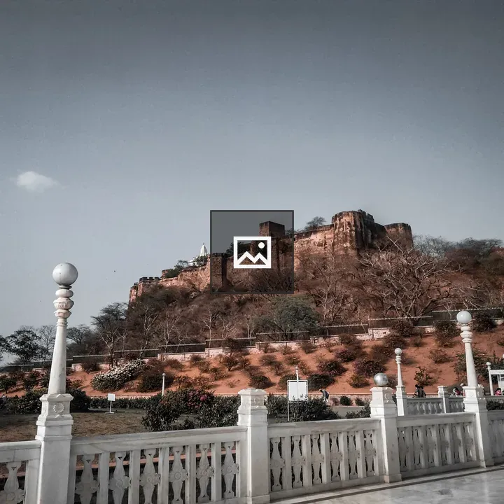 Historic fortress on barren hill