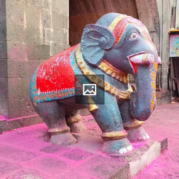 Elephant statue at Jotiba temple North Gate