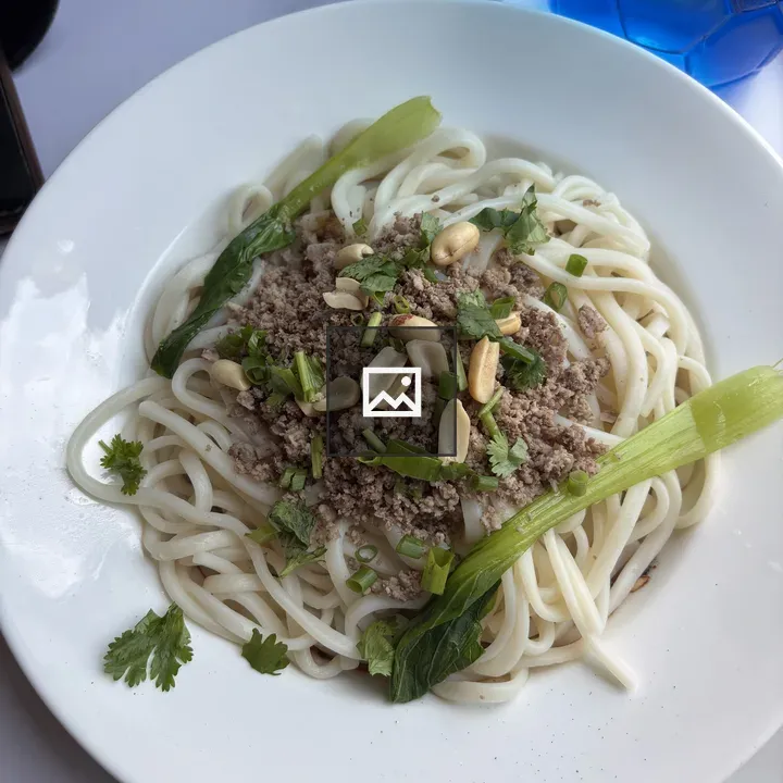 Noodles on White Plate
