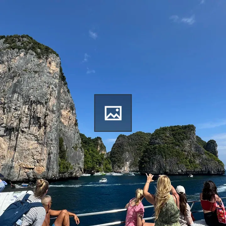 Tourists on ferry deck