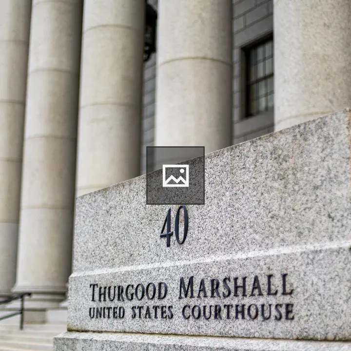 Front steps of Thurgood Marshall Courthouse