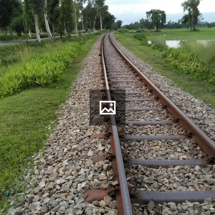 Rail track under open sky