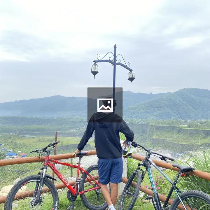 Person overlooking hills view