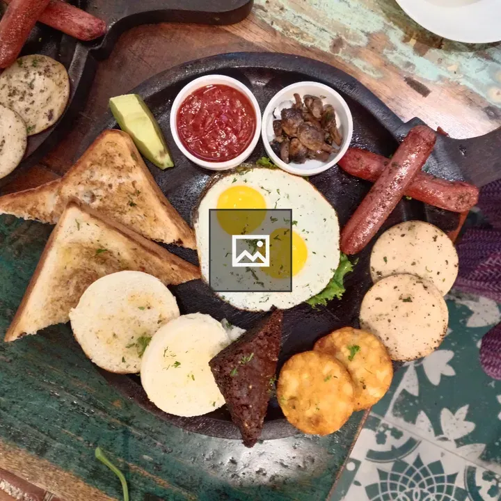 Breakfast Platter with Eggs and Sausages