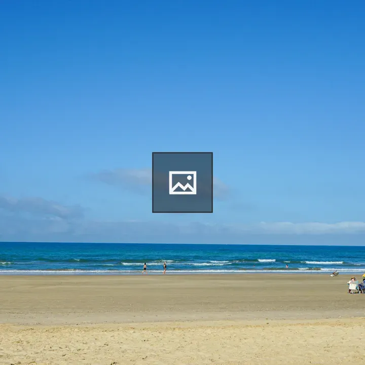 Wide sandy beach scene