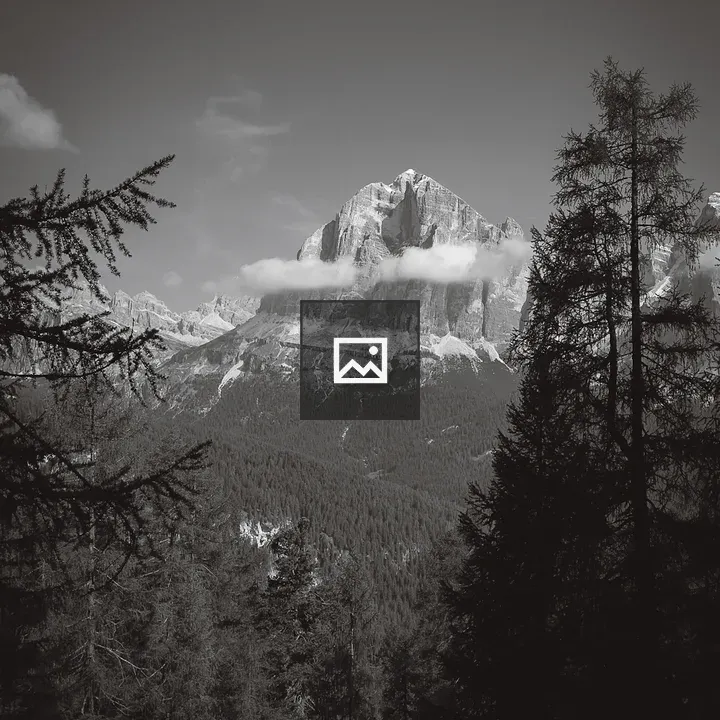 Black and white mountain peak
