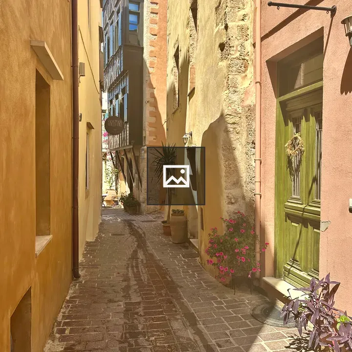 Narrow street in Chania, Greece