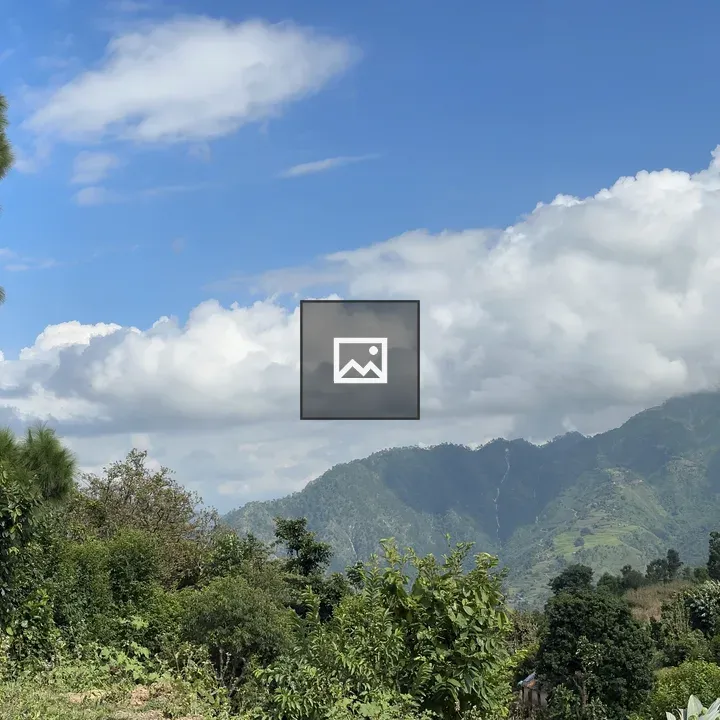 Hill, Tree, Clear White Cloud
