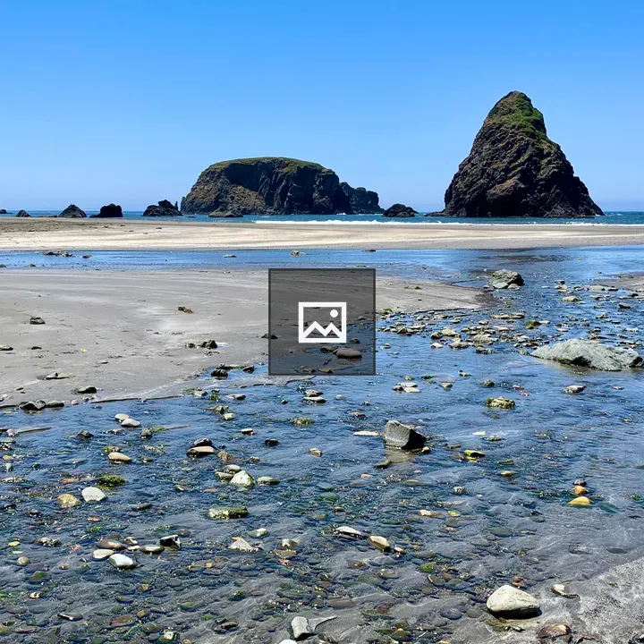 Oregon Beach Creek Terminus Sea Stacks