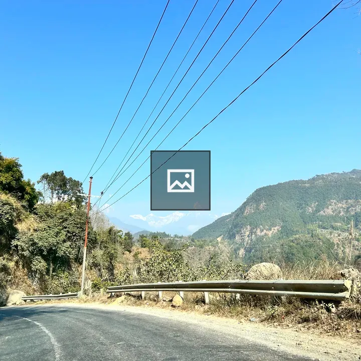 Scenic road to snowy mountains