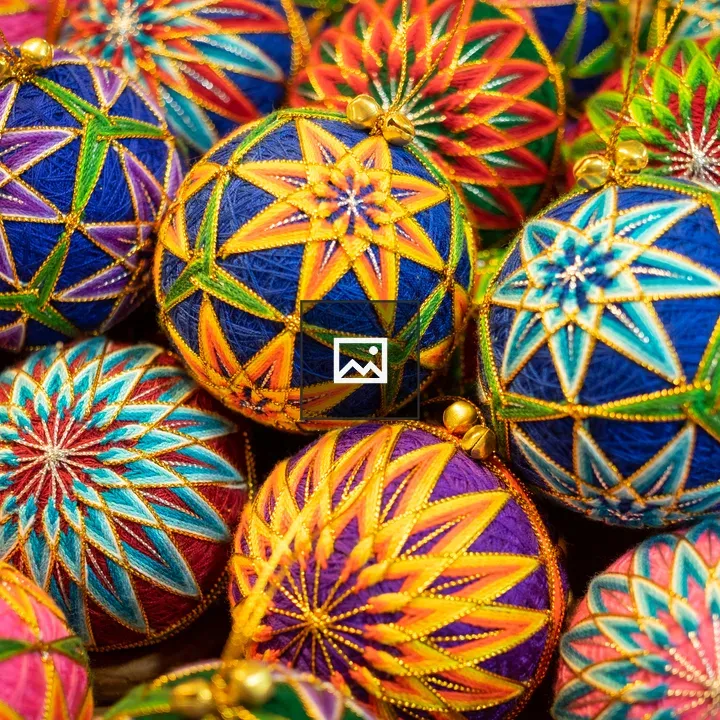 Christmas tree ornaments in Chiang Mai market
