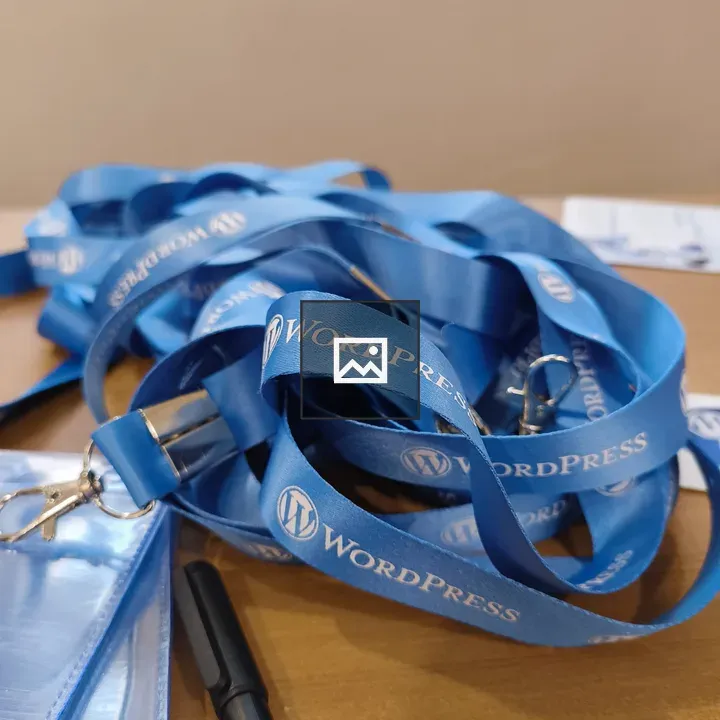 Blue WordPress Lanyards Closeup