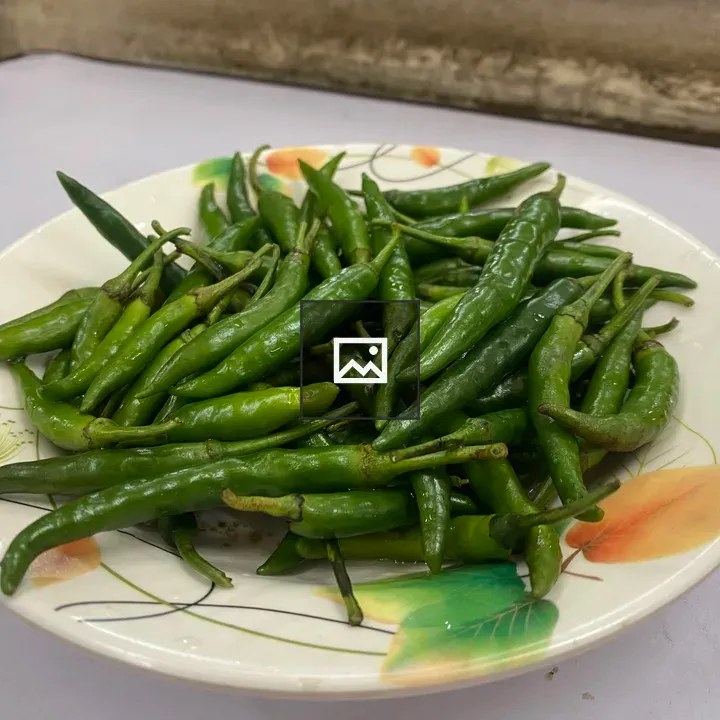 Plate of green chilies