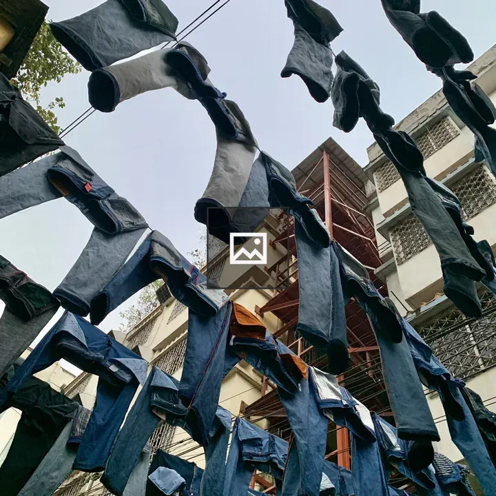 Jeans Hanging on Clothesline
