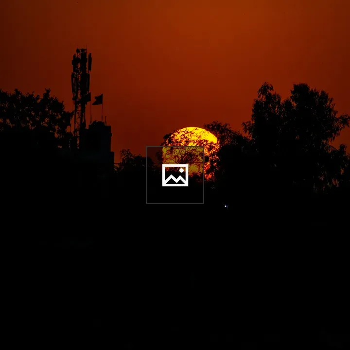 Dusk with Silhouetted Trees and Tower