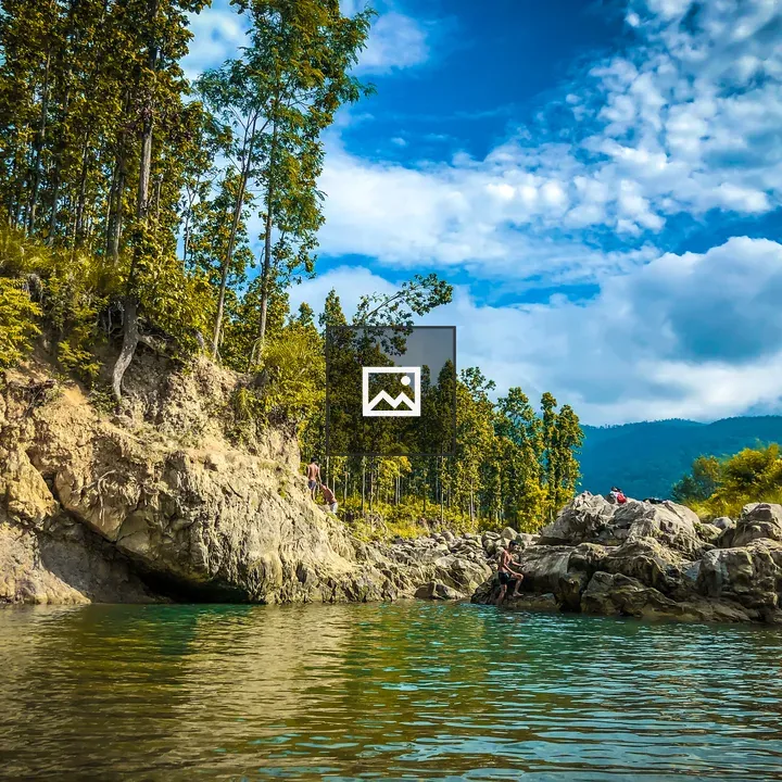 River and blue sky