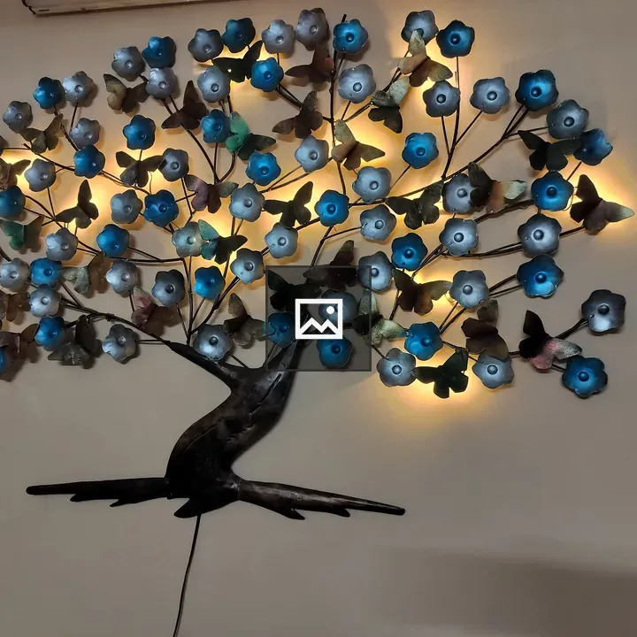 Metal wall art tree with butterflies