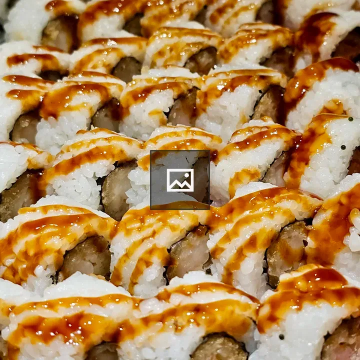 Sushi Rolls with Glossy Sauce