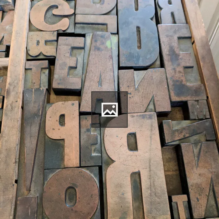 Wooden block letters for a letterpress