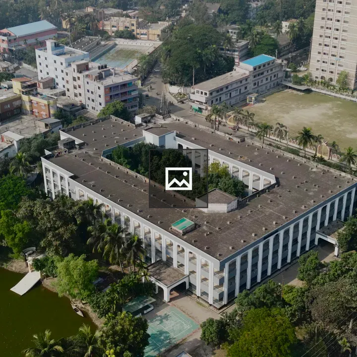 Townhall with Trees Drone Photo