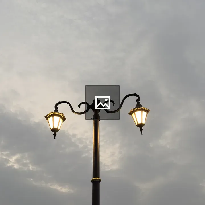 Vintage street lamp with lanterns