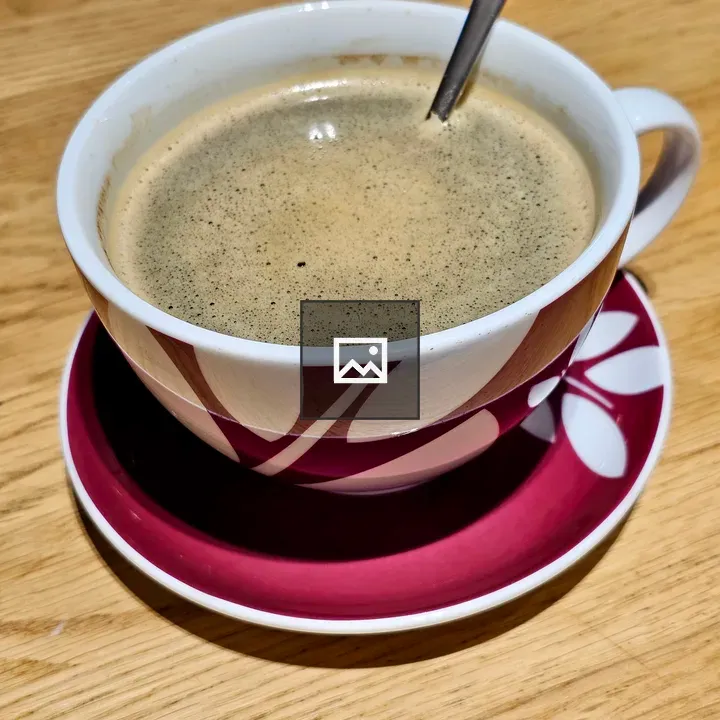 Coffee in decorative mug