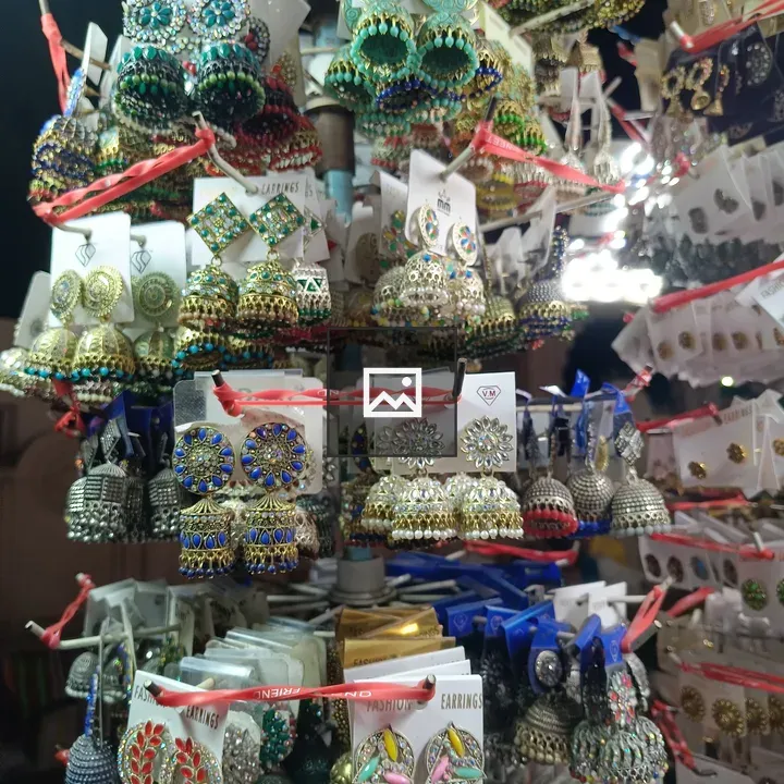 Jhumka Earrings Market Display