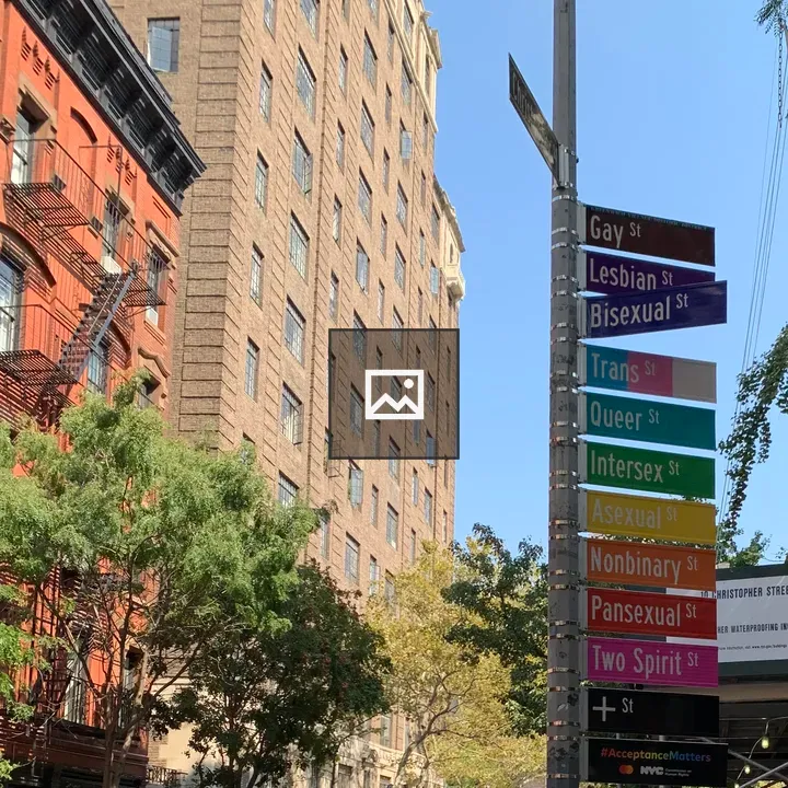 Pride street sign in Greenwich Village