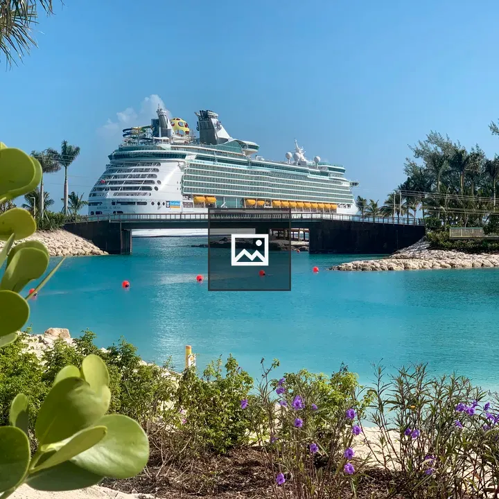 Royal Caribbean cruise ship at private island
