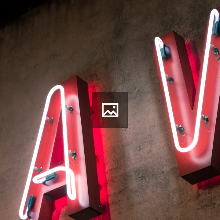 Neon letters on a wall
