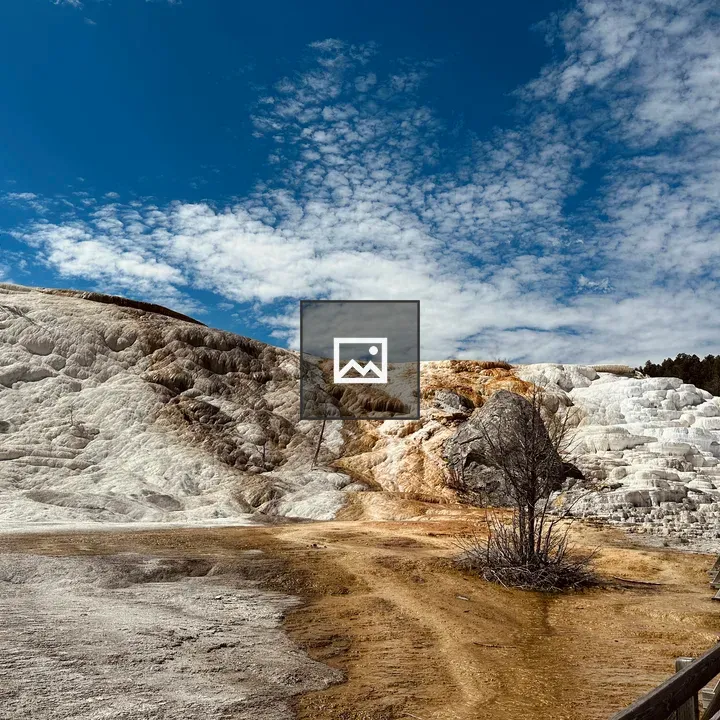 Travertine terraces at Mammoth Hot Springs