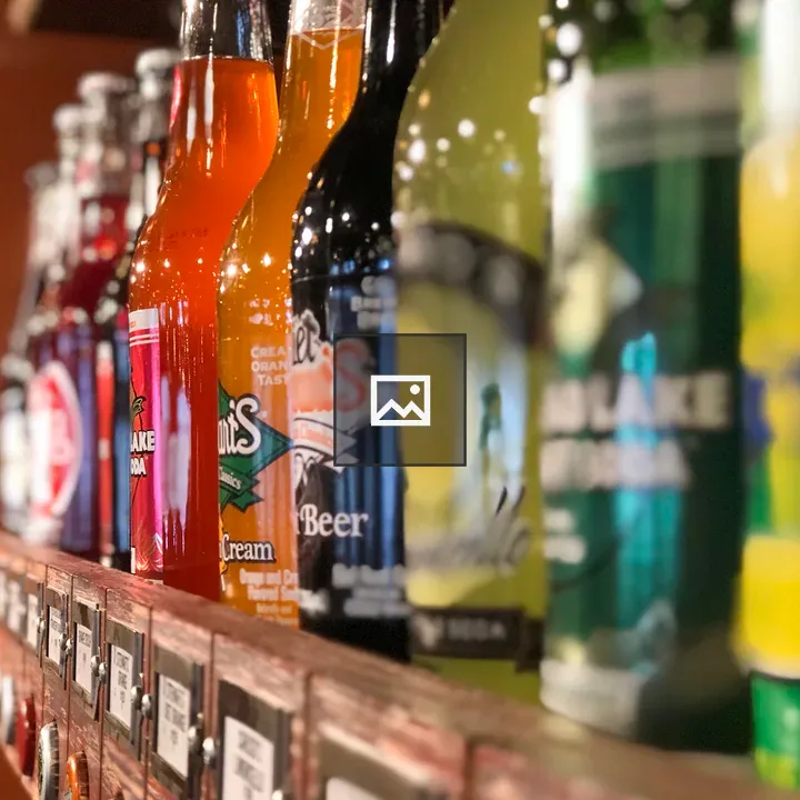 Row of classic soda bottles