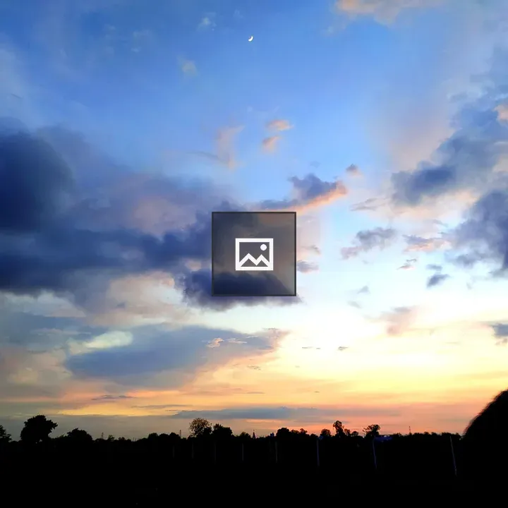 Clouds and Moon Evening Scene