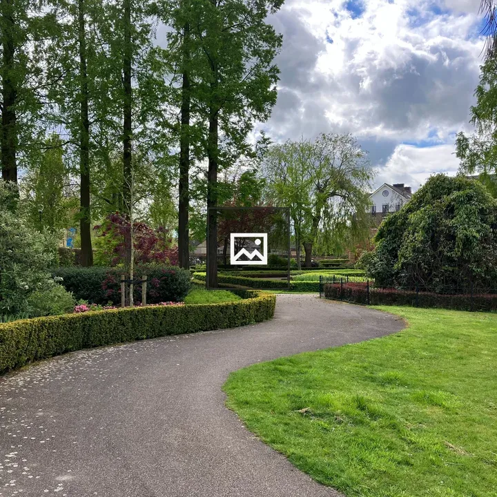 Walking path through grass and trees