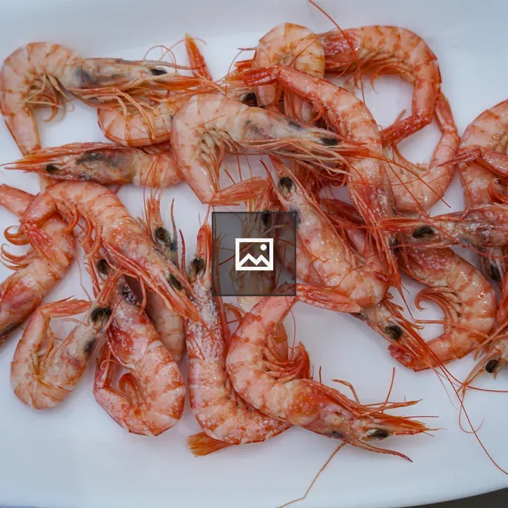 Shrimp on White Plate