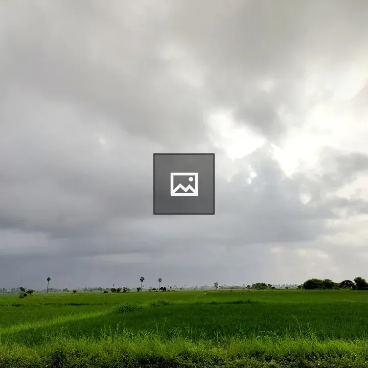 Farm landscape with grass and sky