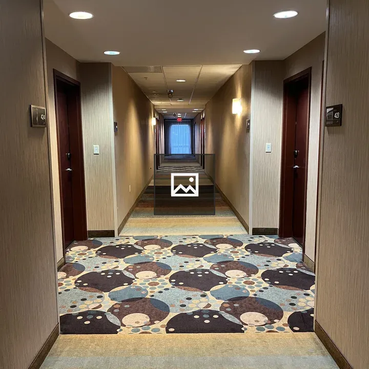 Hotel hallway with doors