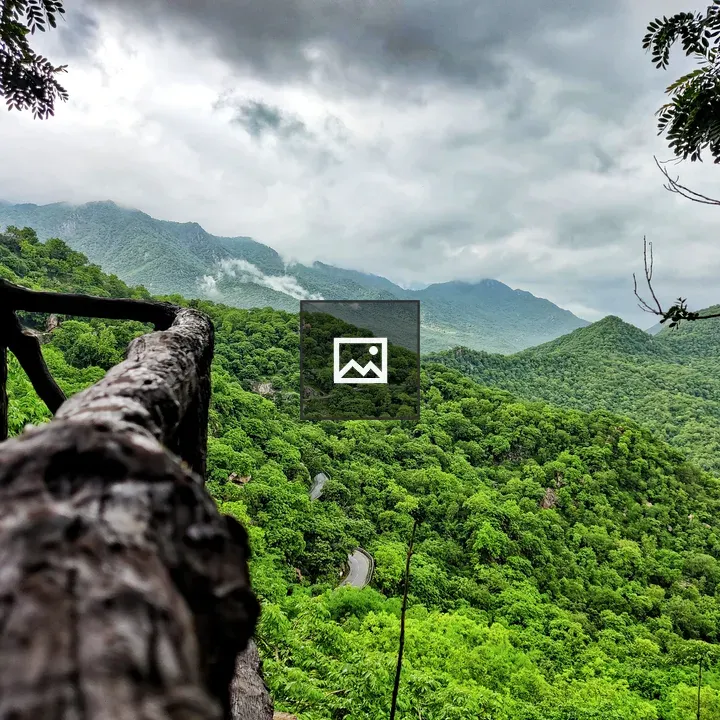 Mountain range view from a tree in Mount Abu